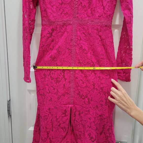 NEW Lace Midi Dress. Fuchsia. Size 2. - Picture 11 of 16